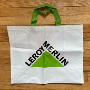 LEROY MERLIN XL Reusable shopping tote bag. 16”x20” heavy duty France